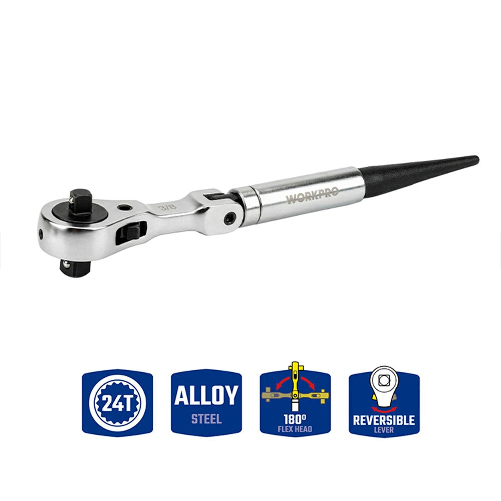 Carraca 2 en 1, reversible ½-3/8 pulg, 24 dientes
