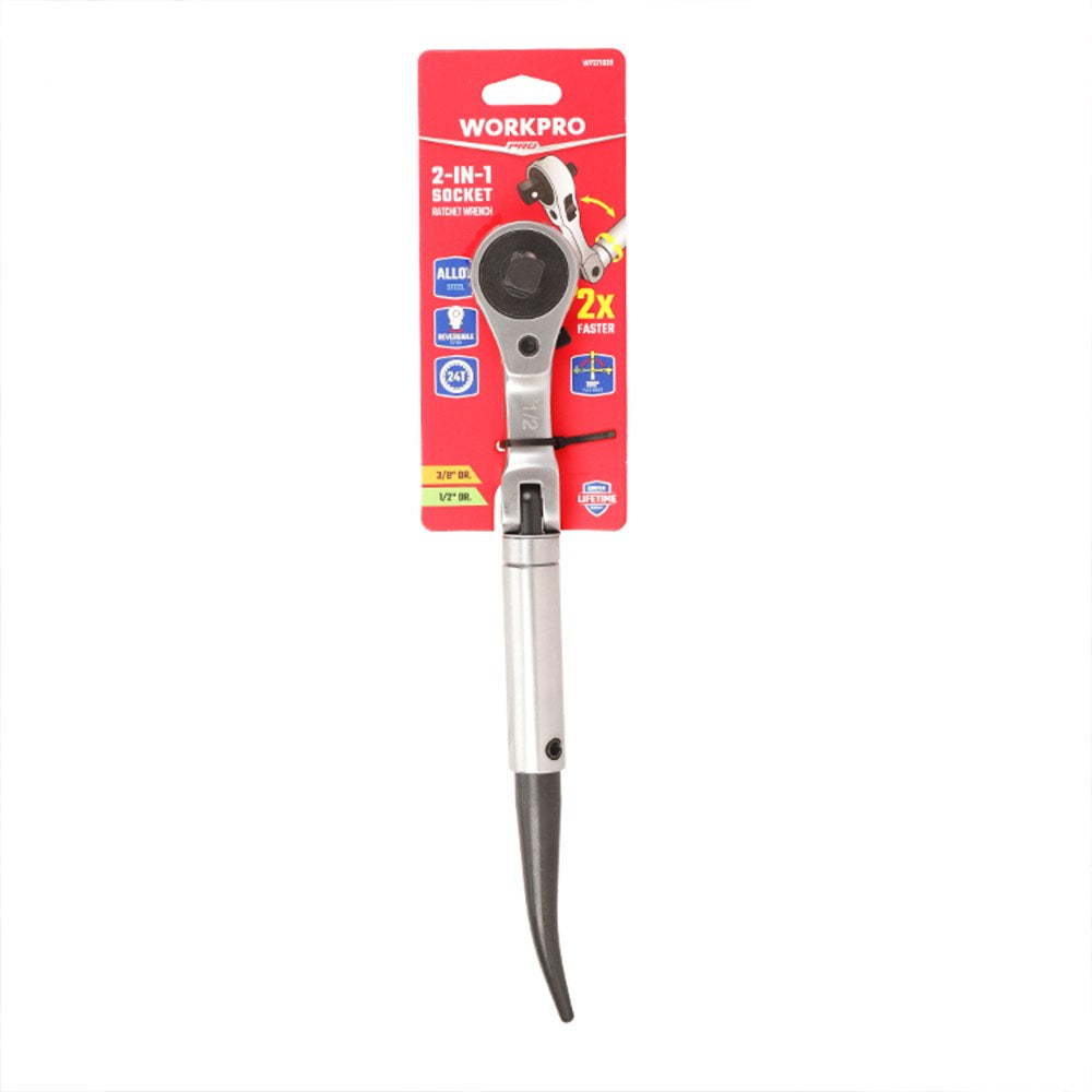 Carraca 2 en 1, reversible ½-3/8 pulg, 24 dientes
