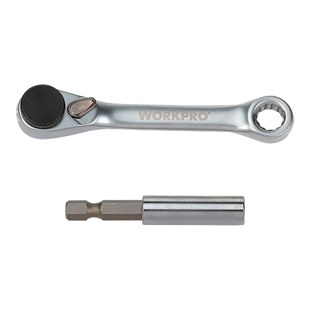 Llave de carraca mini, puntas y vasos de ¼ pulg, juego 24 piezas