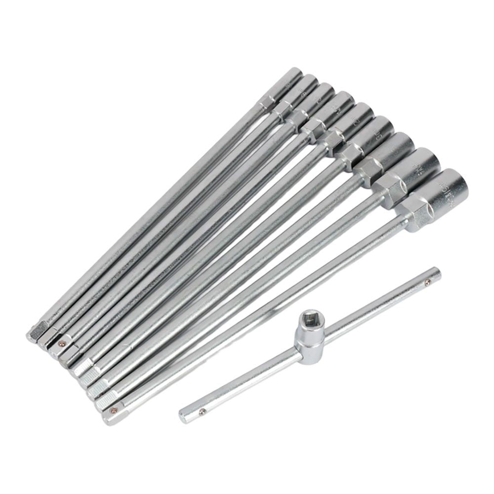 Llave t con vasos intercambiables, 8-19 mm, juego 10 piezas