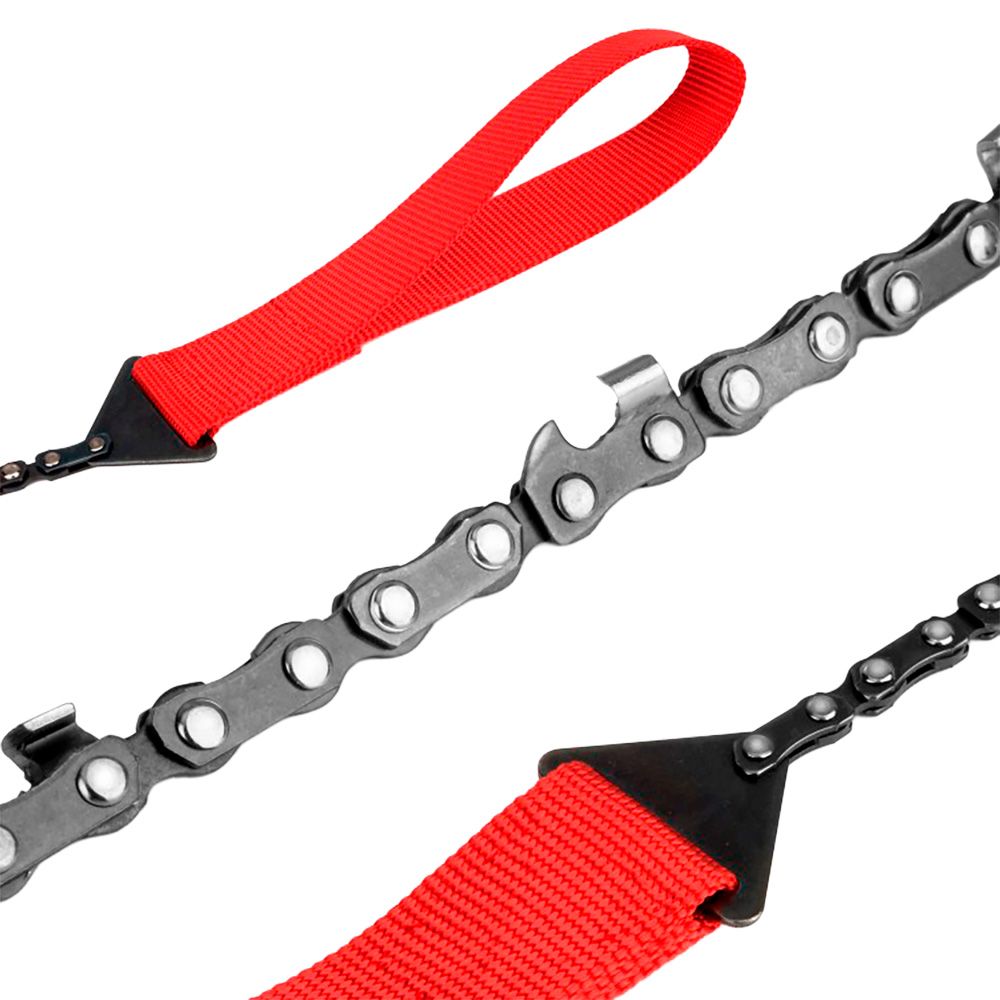 Sierra de cadena supervivencia con funda, 65 mn, 102 cm