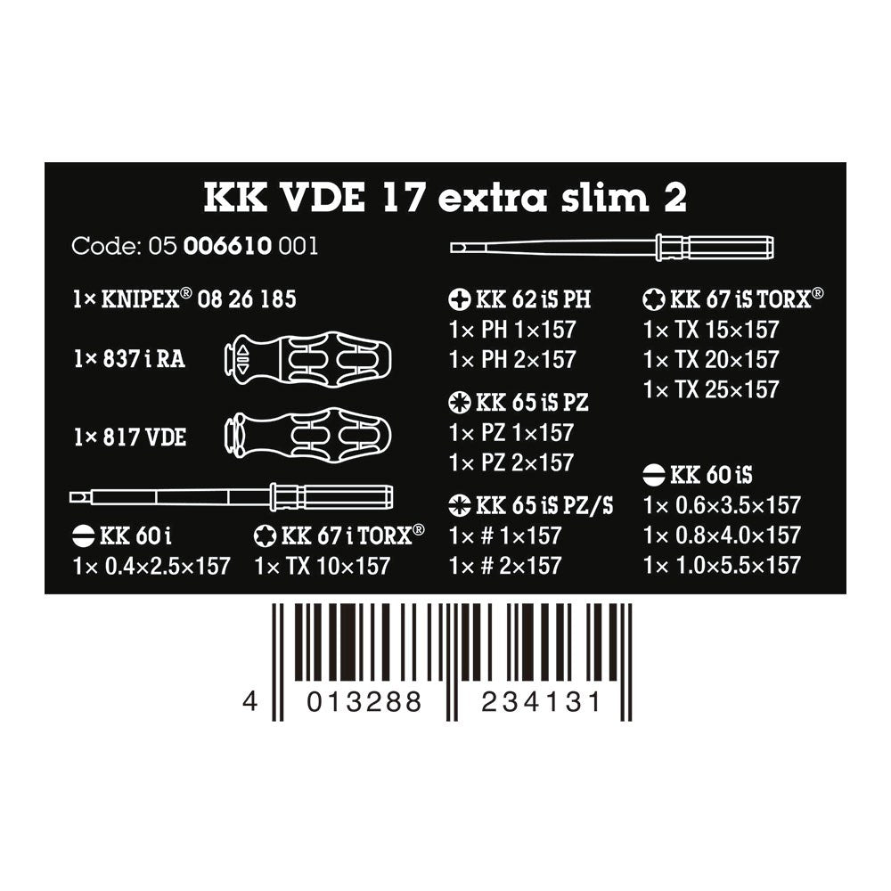 Destornilladores vde, extra slim 2, juego 17 piezas