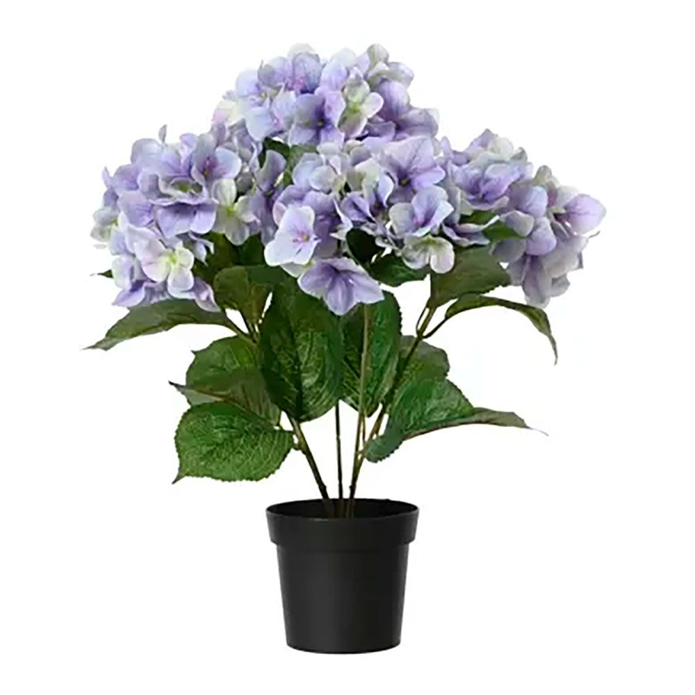 Maceta de hortensias artificiales lilas, ø28 x 46 cm