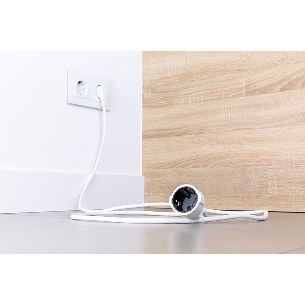 Prolongador con 1 toma 2p+t, 16a 250v~ 5 m de cable h05vv-f 3g1,5mm², blanco