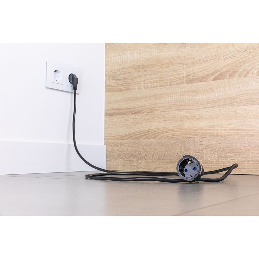 Prolongador con 1 toma 2p+t 16a 250v~ 4 m de cable h05vv-f 3g1,5mm², negro