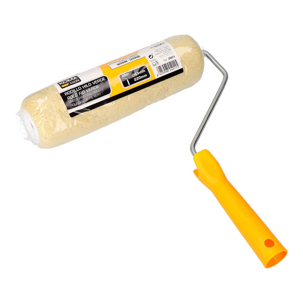 Rodillo hilo verde para paredes y techos rugosos, ø45 x 220 mm
