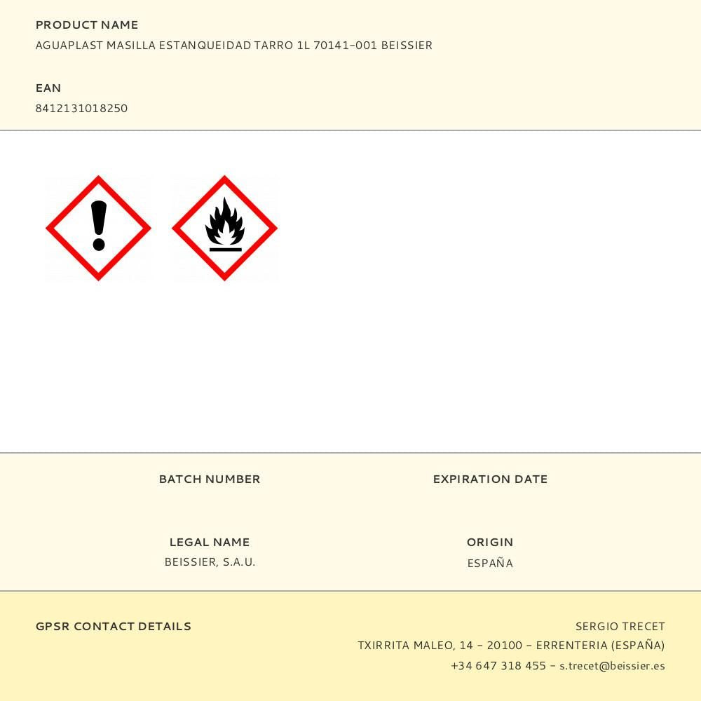Masilla estanqueidad reforzada con fibra 1 kg