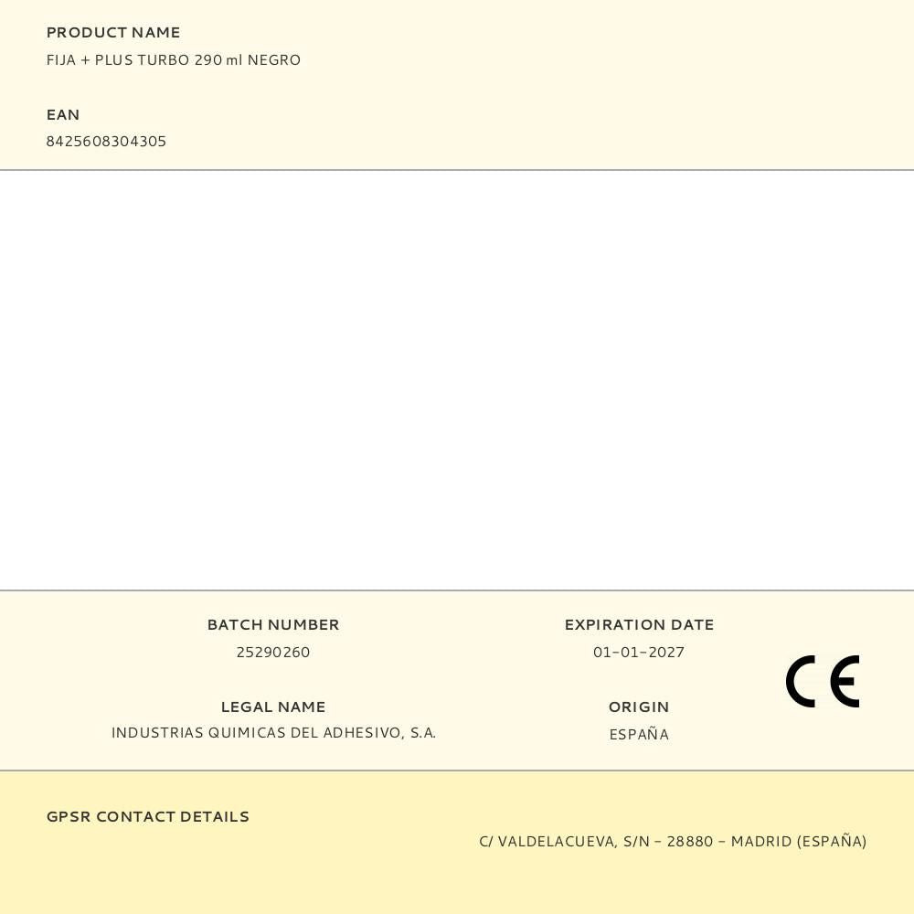 Fija + plus turbo 290 ml negro