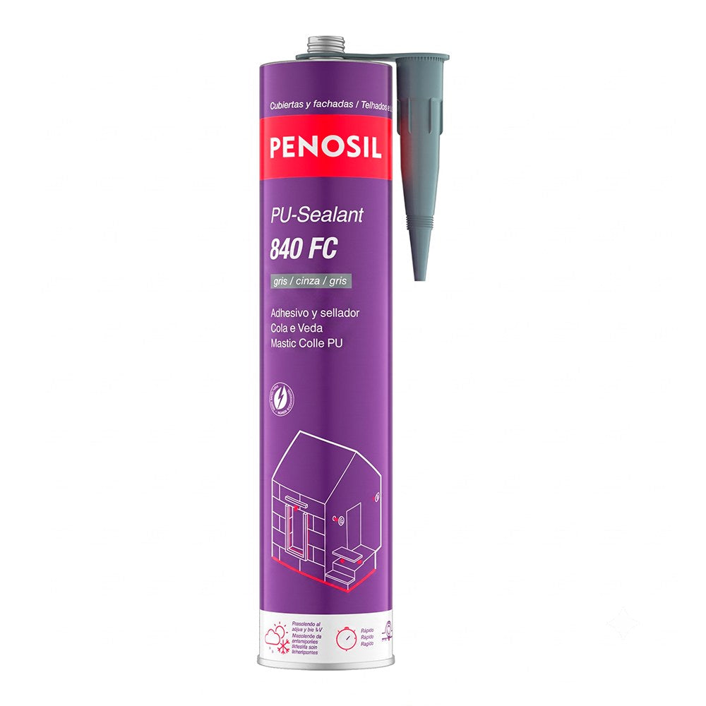 Masilla poliuretano pega y sella pu-840fc, gris, 300 ml