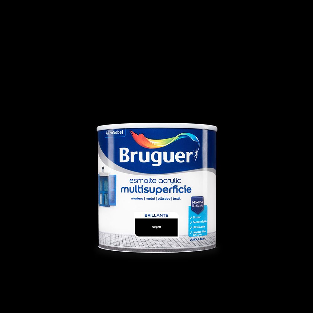 Esmalte acrilico multisuperficie negro brillante 250 ml