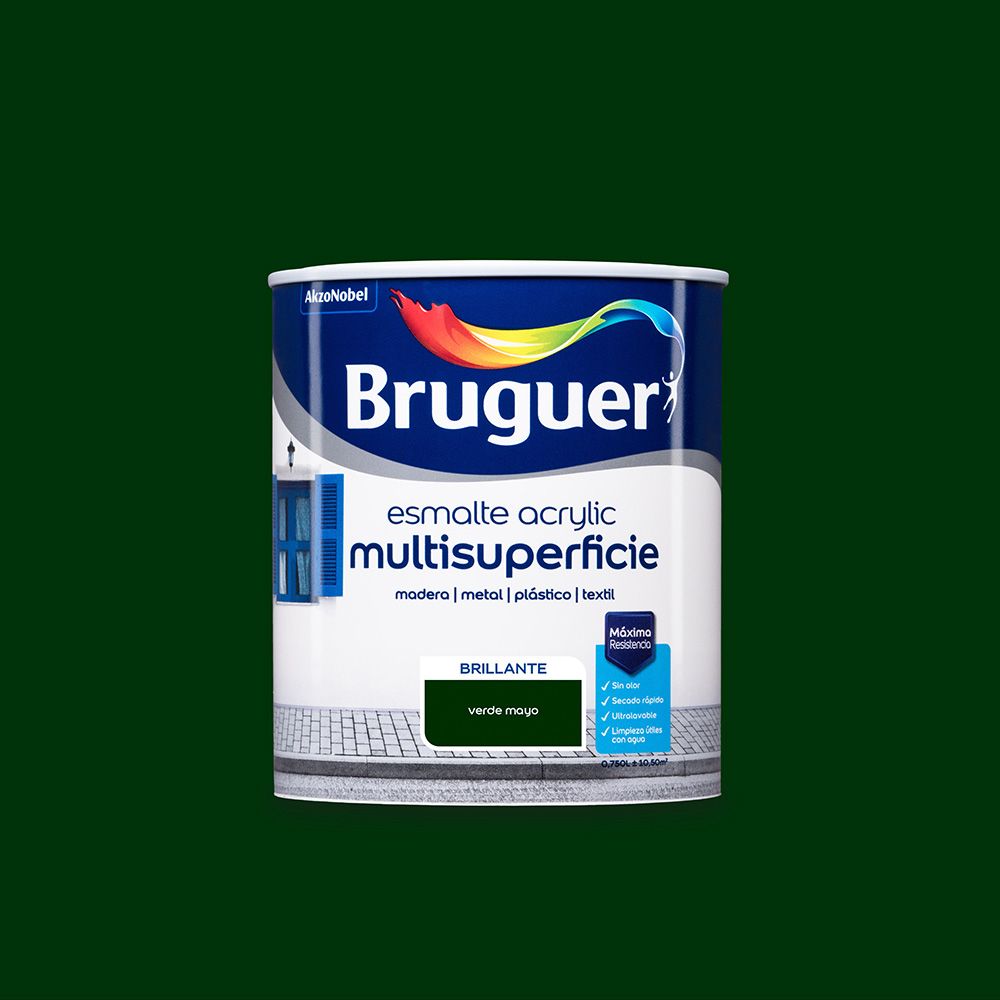 Esmalte acrilico multisuperficie verde mayo brillante 750 ml