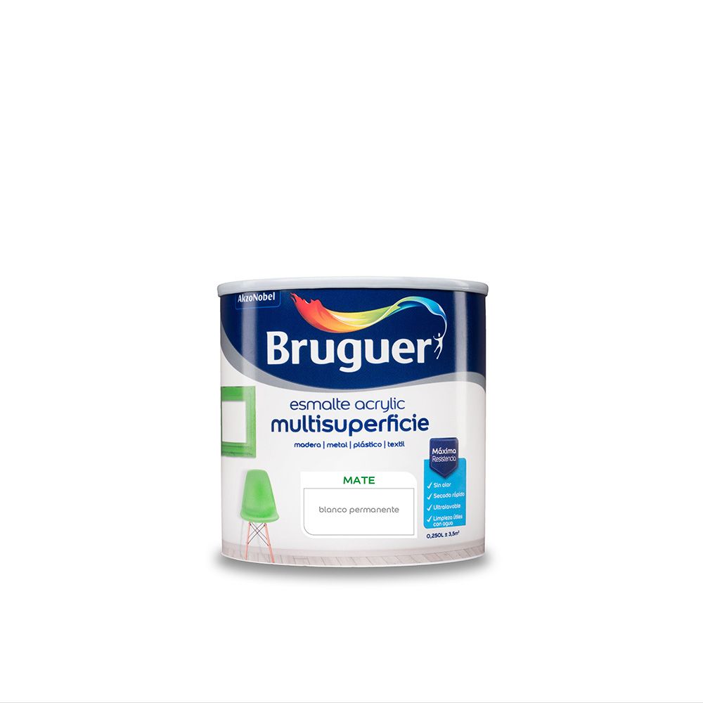 Esmalte acrilico multisuperficie blanco permanente mate 250 ml