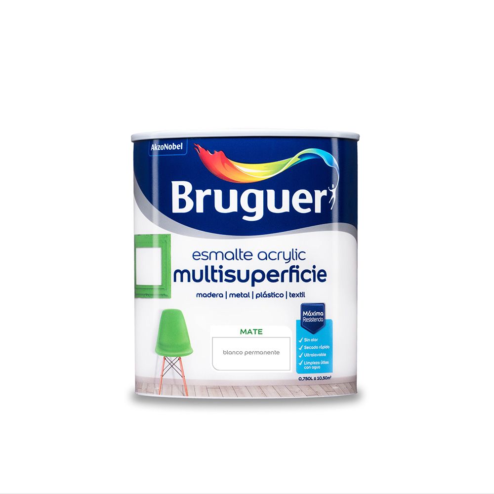Esmalte acrilico multisuperficie blanco permanente mate 750 ml
