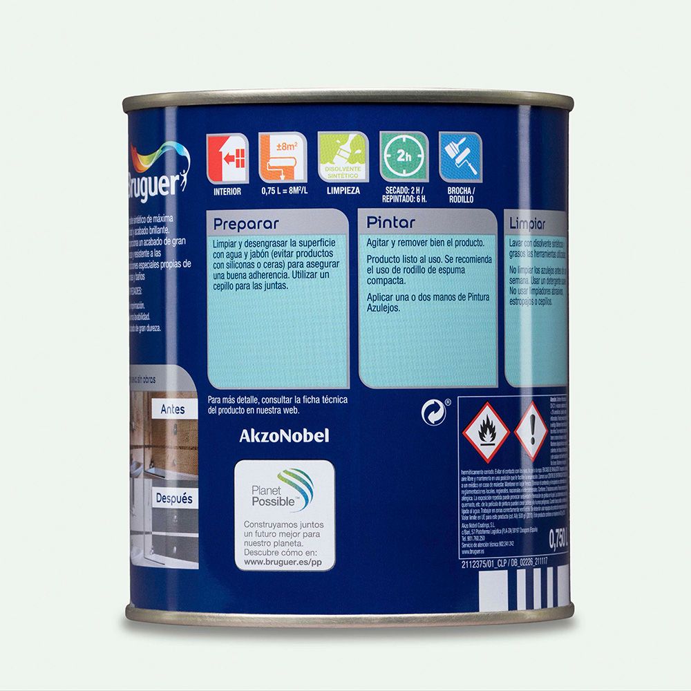 Pintura azulejos blanco harina brillante 750 ml