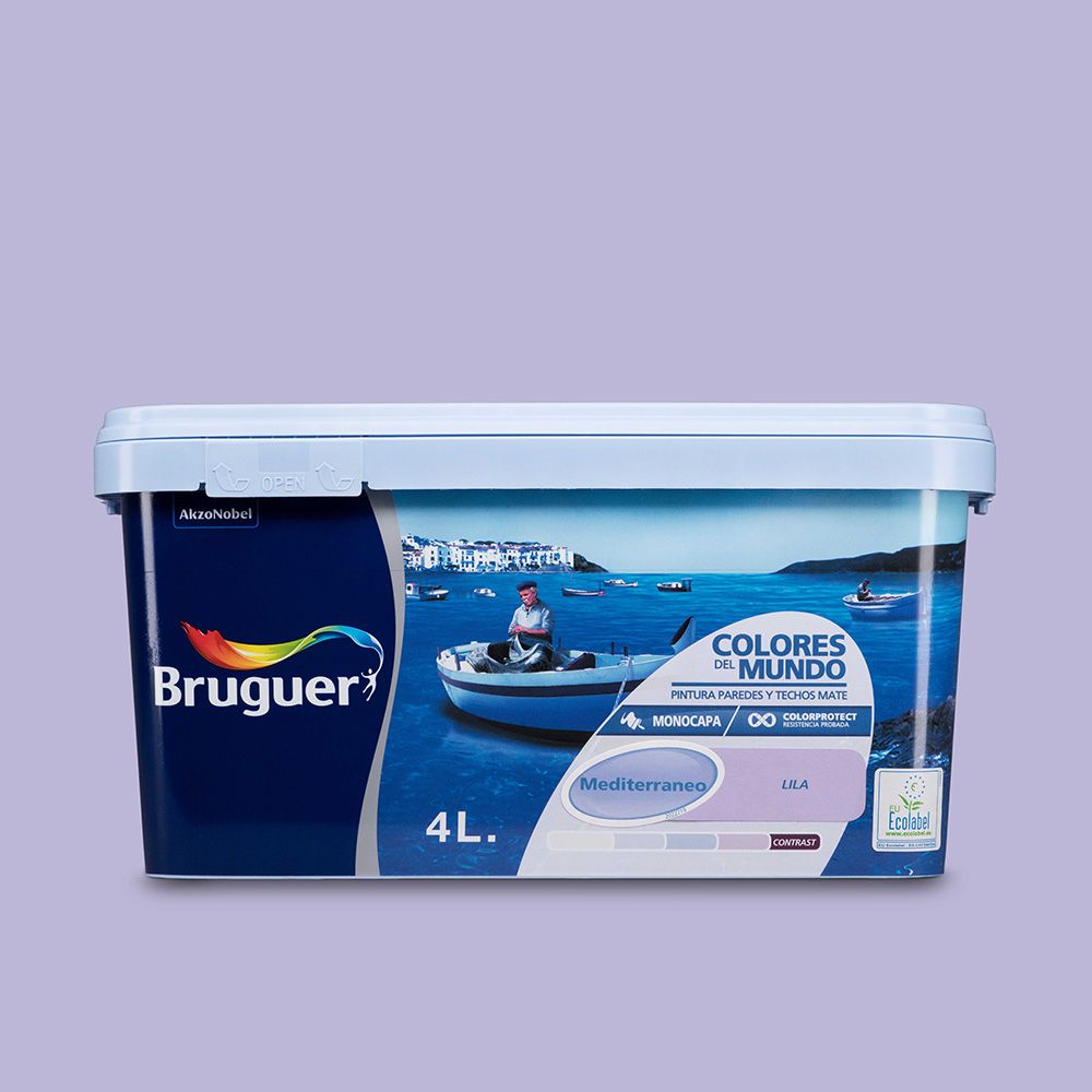 Pintura paredes y techos, color mediterráneo lila, 4 l