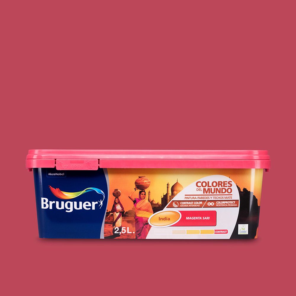 Pintura paredes y techos, color india magenta sari, 2,5 l