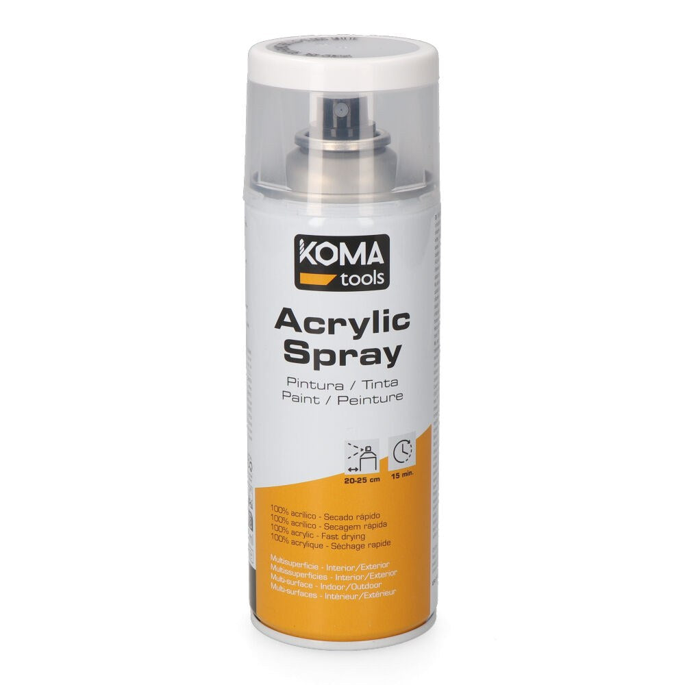 Pintura acrílica en spray ral 9010 blanco acabado brillante, 300 ml