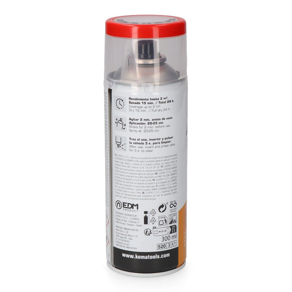 Pintura acrílica en spray ral 3020 rojo tráfico acabado brillante, 300 ml