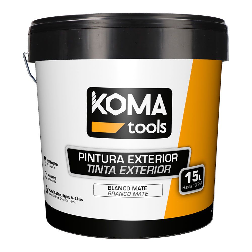 Pintura plástica acrílica estirenada interior/exterior blanco mate 15 l