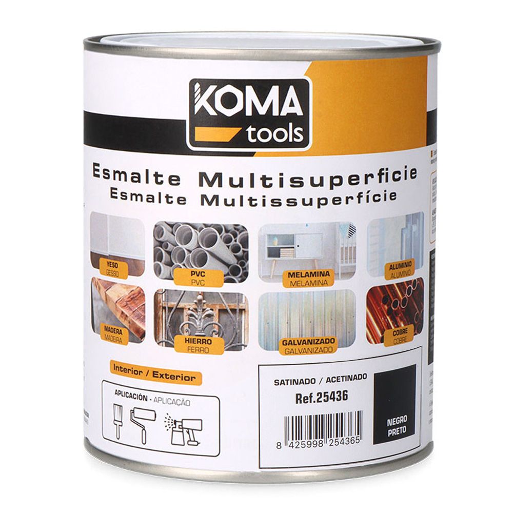 Esmalte multisuperficies negro satinado 750 ml