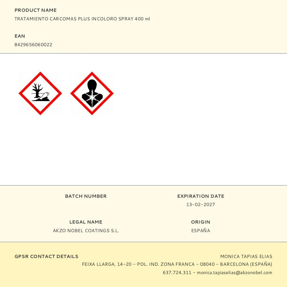 Tratamiento carcomas plus incoloro spray 400 ml