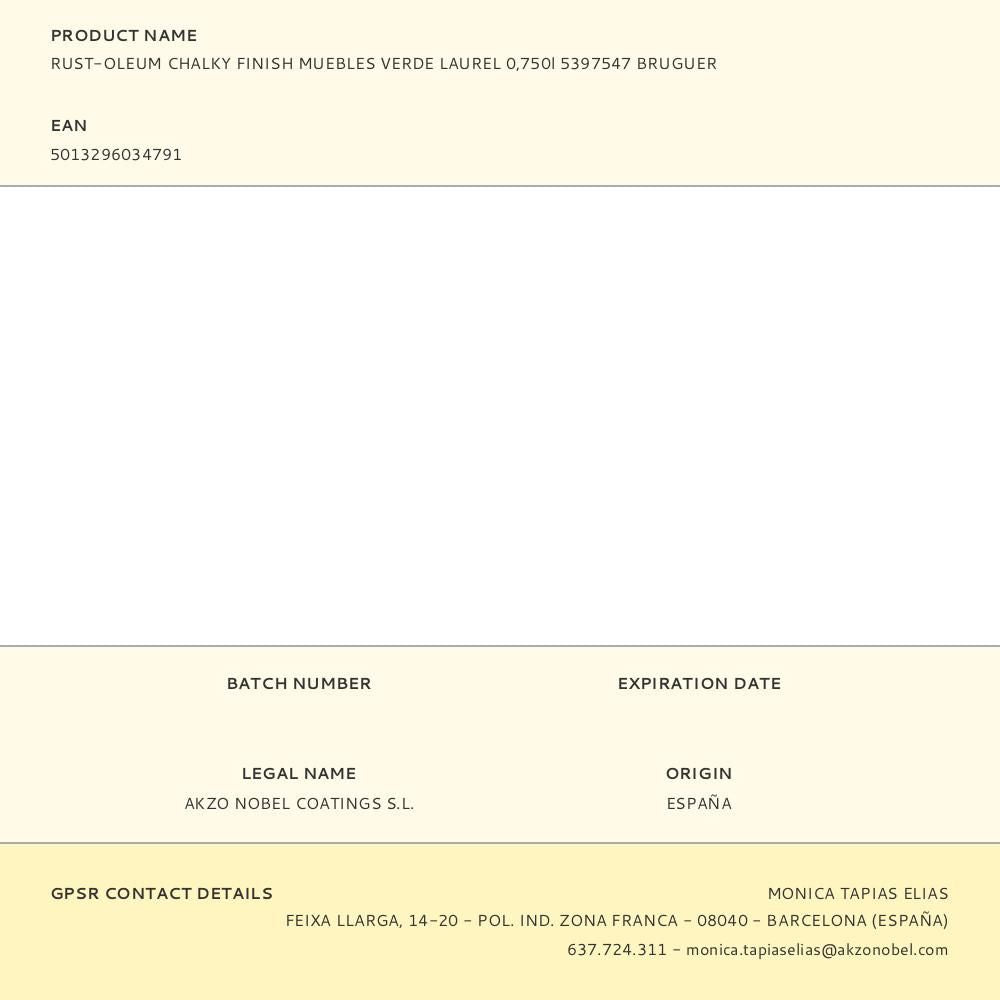 Rust-oleum chalky finish muebles verde laurel 750 ml