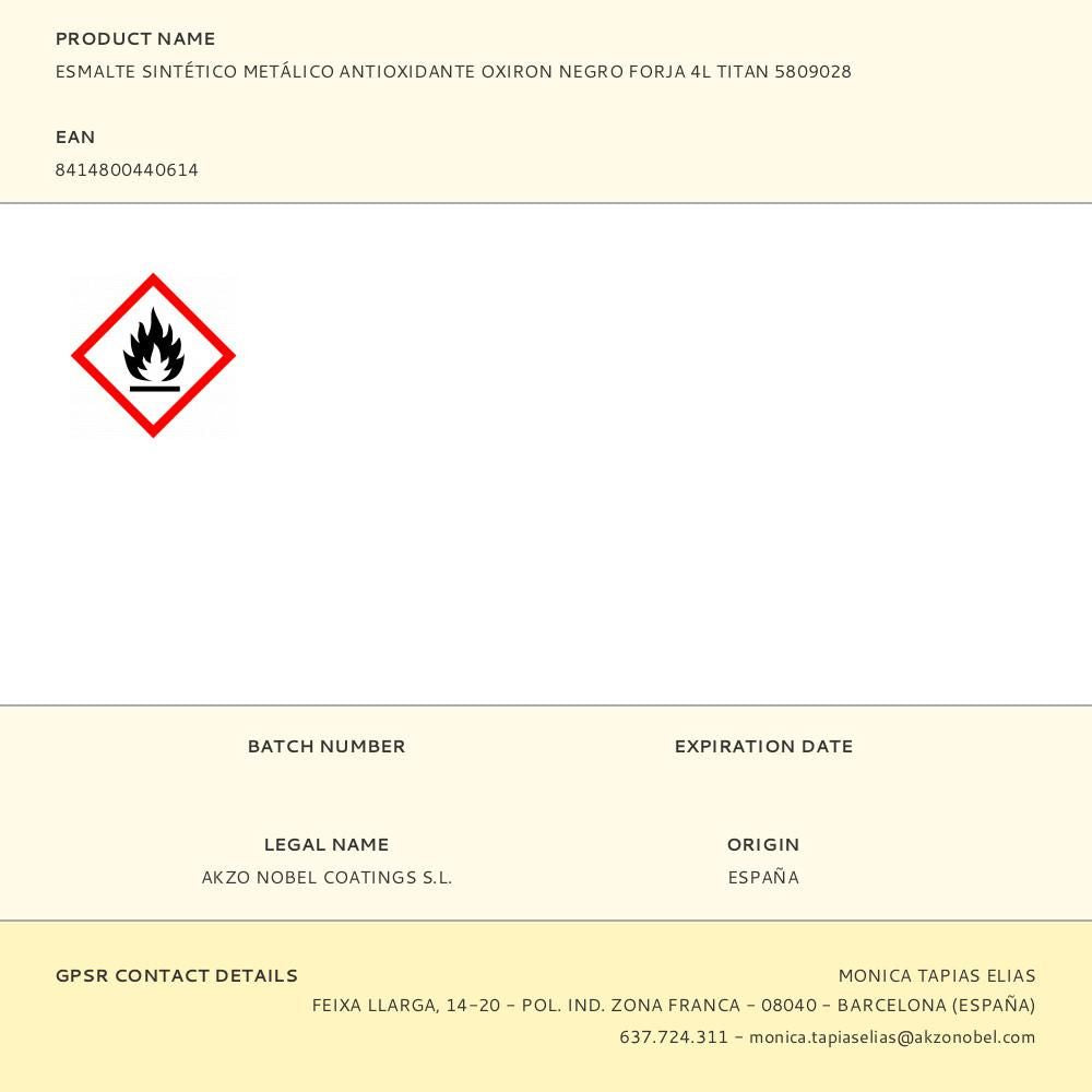 Esmalte sintético metálico antioxidante negro forja 4 l