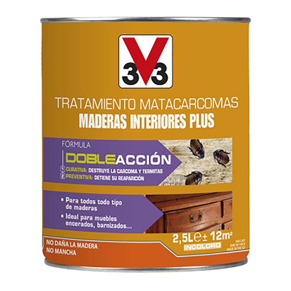 Tratamiento matacarcomas maderas interiores plus, 2,5 l