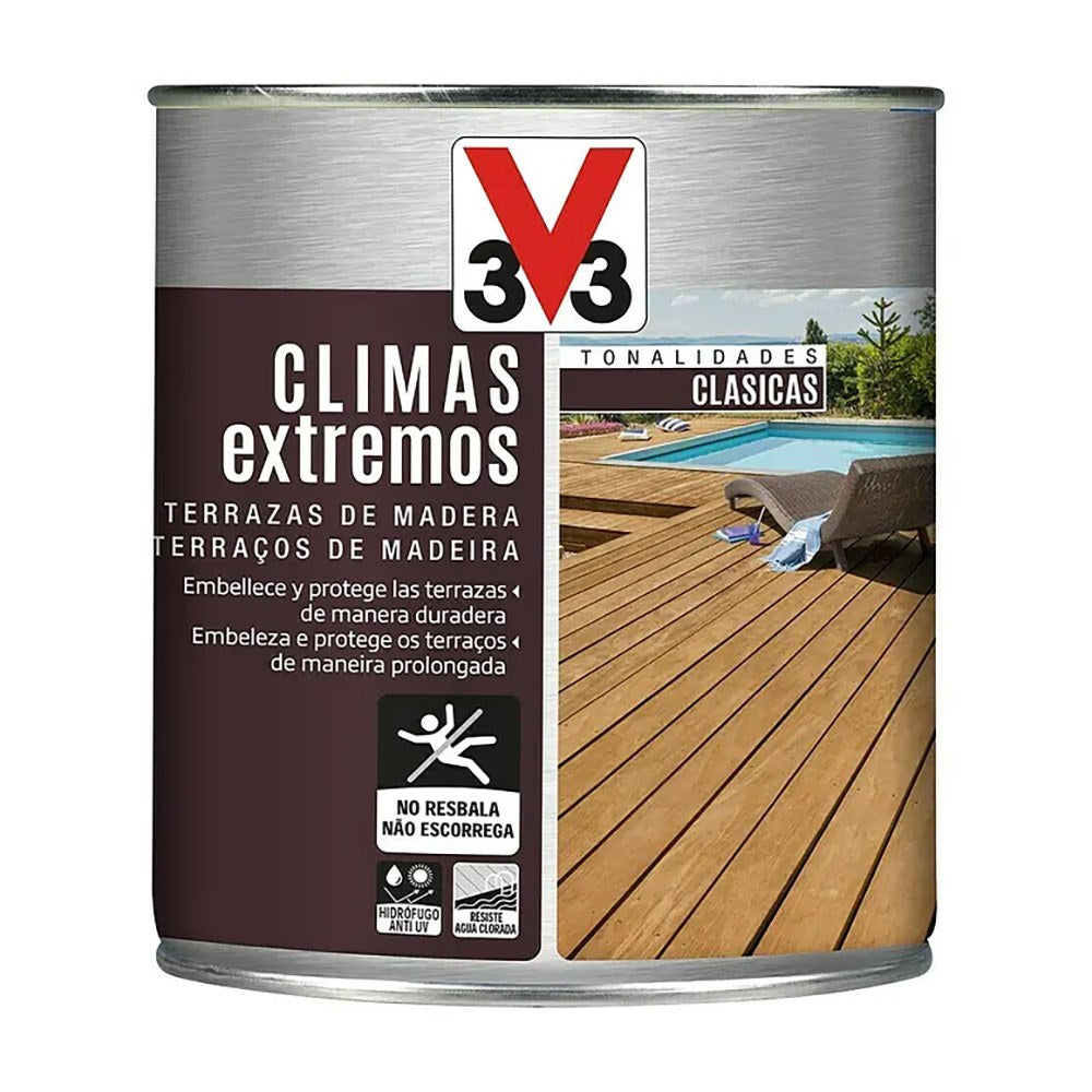 Protector de terrazas de madera climas extremos, incoloro, 750 ml
