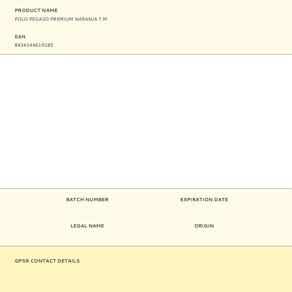 Polo pegaso premium naranja t.m