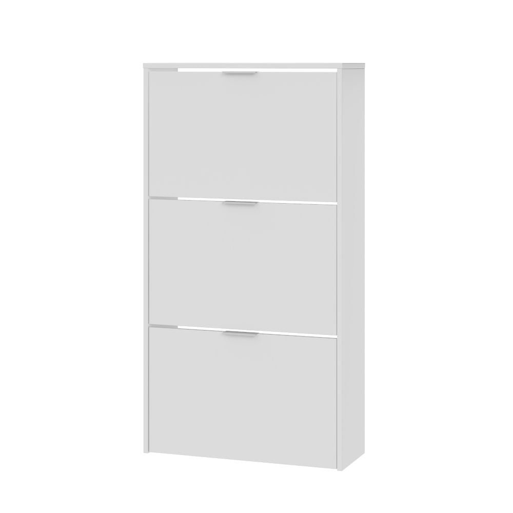 Zapatero 3 puertas abatibles blanco brillo