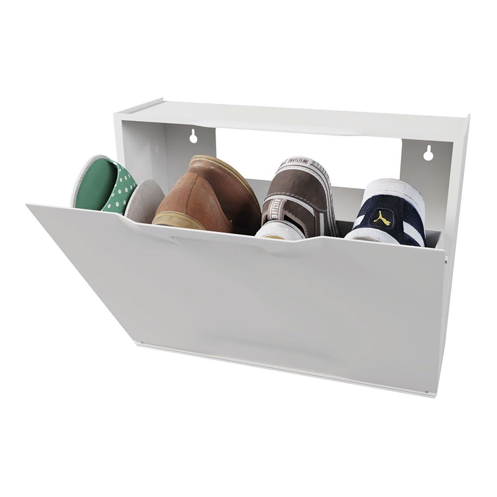 Zapatero apilable de polipropileno blanco 51 x 17,3 x 40,1 cm