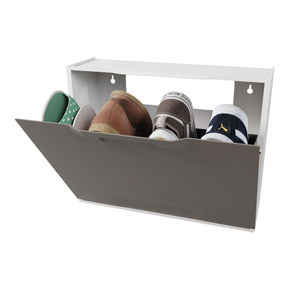 Zapatero apilable de polipropileno marrón 51 x 17,3 x 40,1 cm