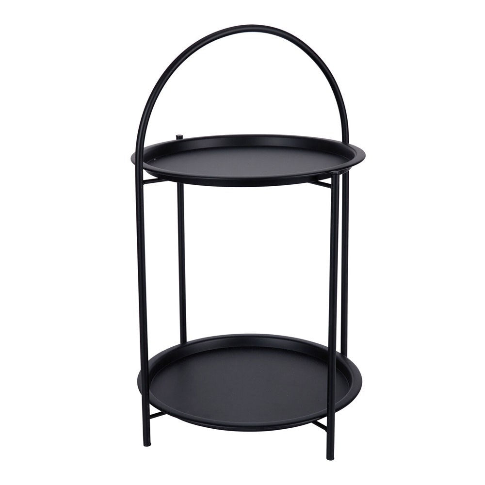 Mesa auxiliar de metal negro ø40 x 66 cm