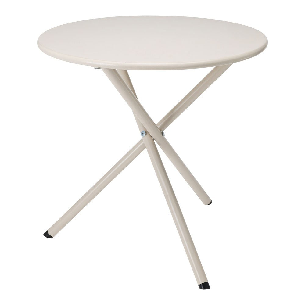 Mesa de acero plegable, beige - ø48 x 48 cm