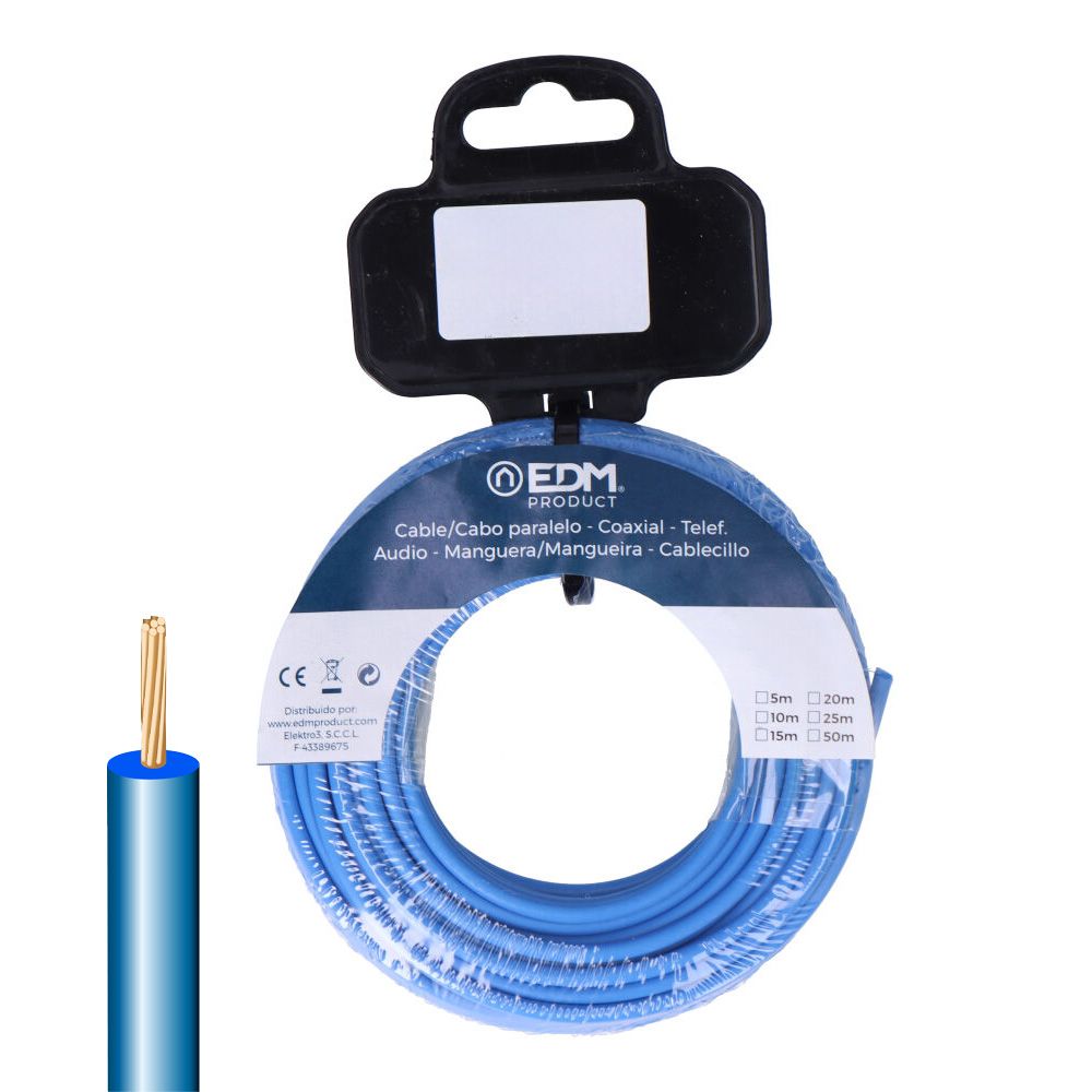 Carrete cablecillo h07z1-k 4,00 mm² azul, 15 m
