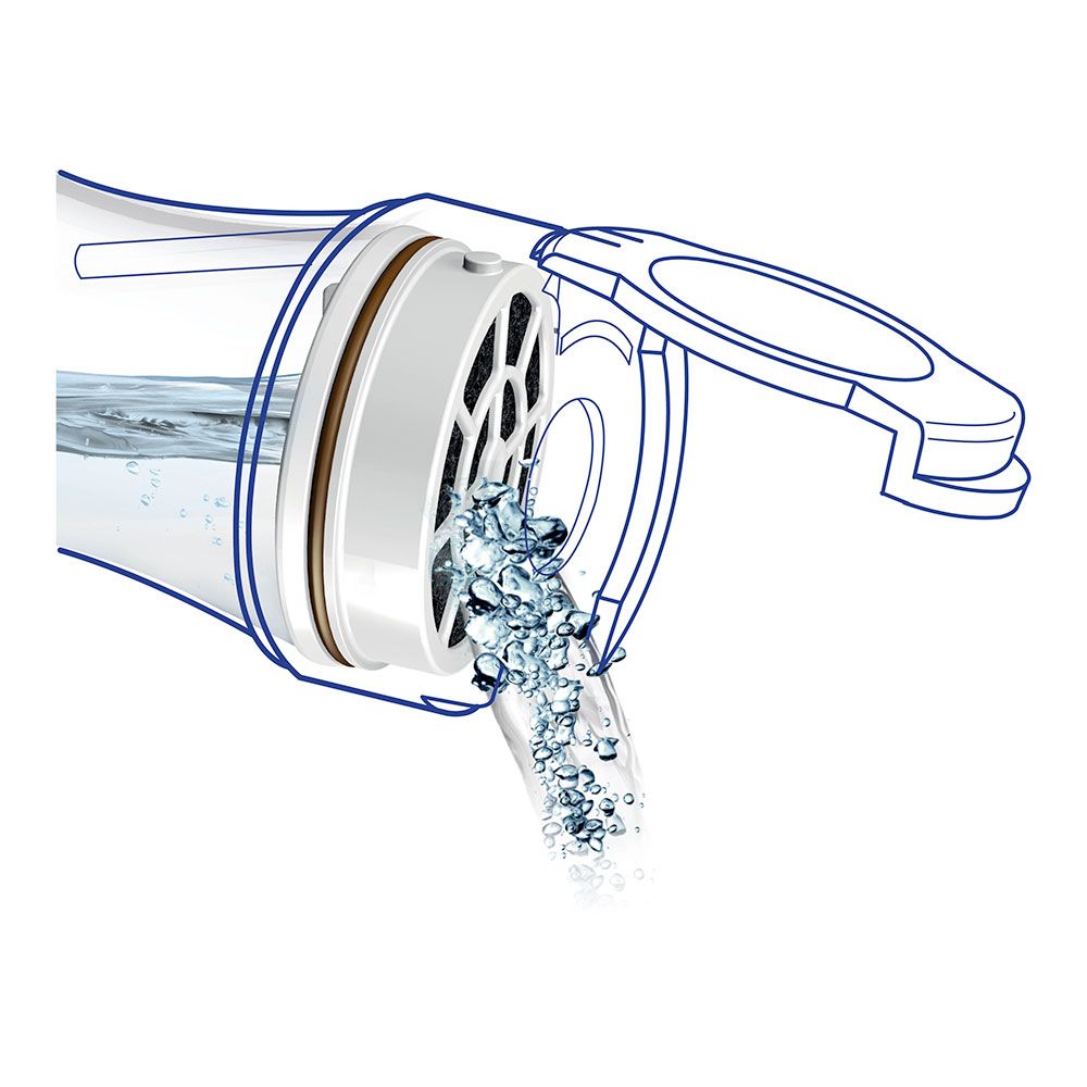 Botella filtración instantánea de vidrio de 1 l con 1 filtro