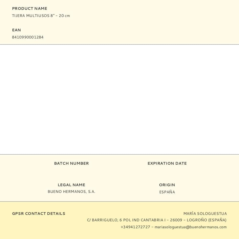 Tijera multiusos 8 pulg - 20 cm