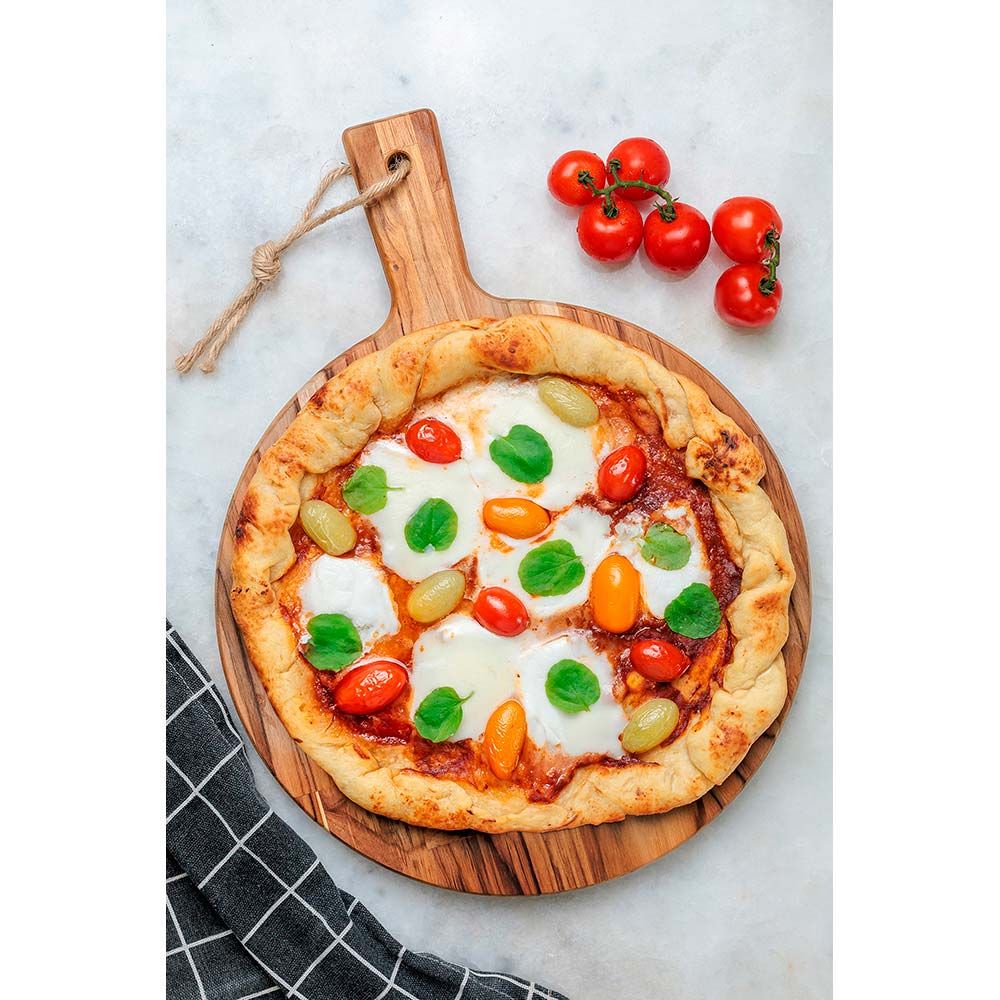 Tabla para pizza con mango ø28 x 1,8 cm