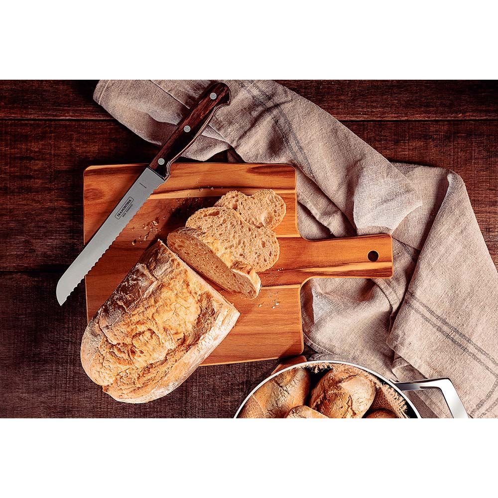 Cuchillo polywood castaño para pan 17,7 cm