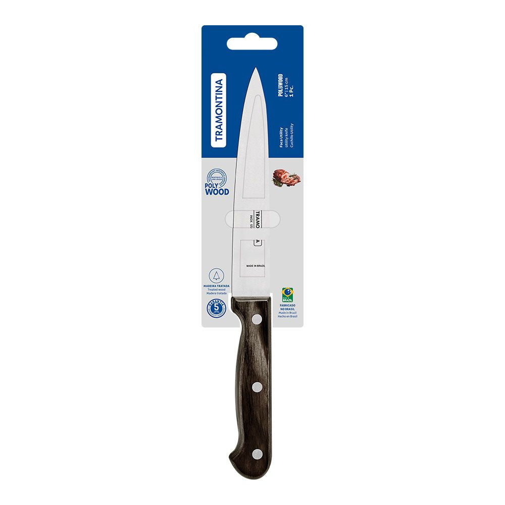 Cuchillo polywood castaño para cocina 15 cm