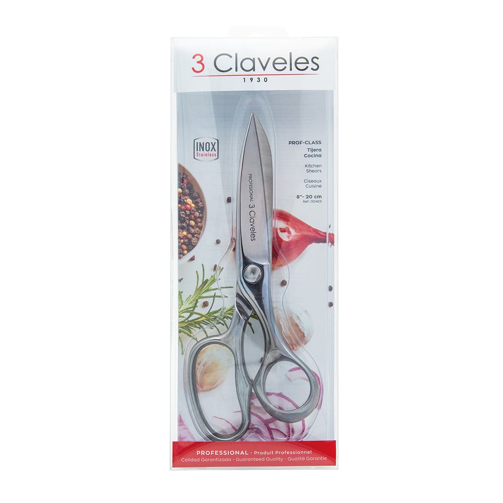 Tijeras de cocina clásica profesional de acero inoxidable, 20 cm