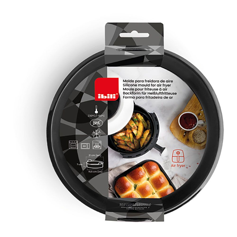 Molde redondo de silicona para freidora de aire ø21 x 7 cm