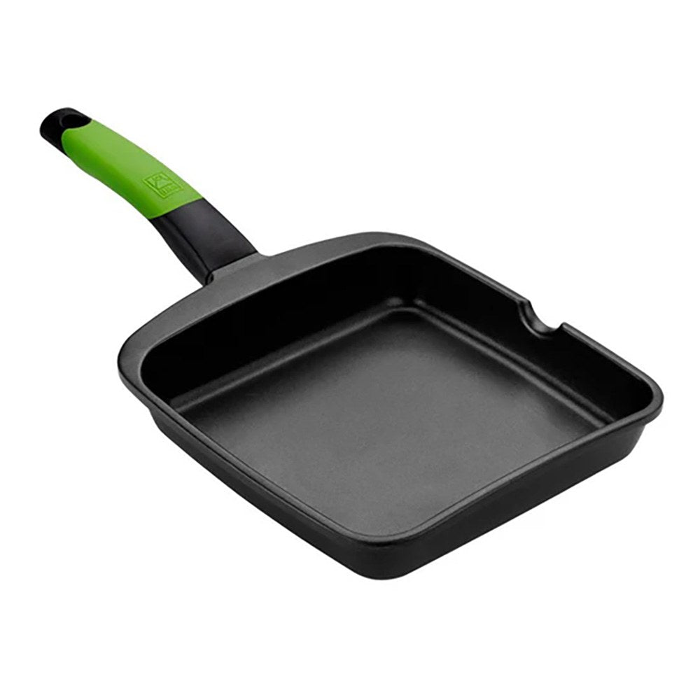 Grill liso de aluminio fundido con antiadherente tricapa innovation prior 22 x 22 cm