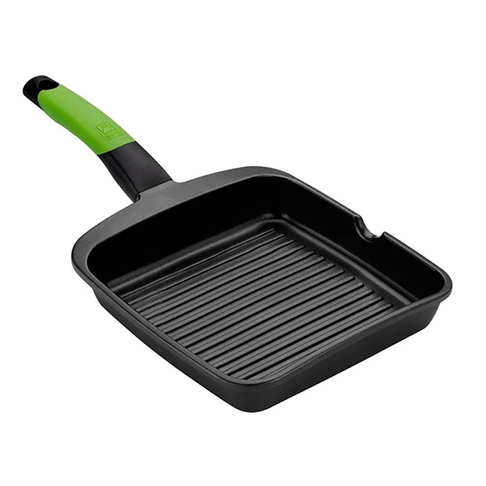 Grill con rayas de aluminio fundido con antiadherente tricapa innovation prior 28 x 28 cm