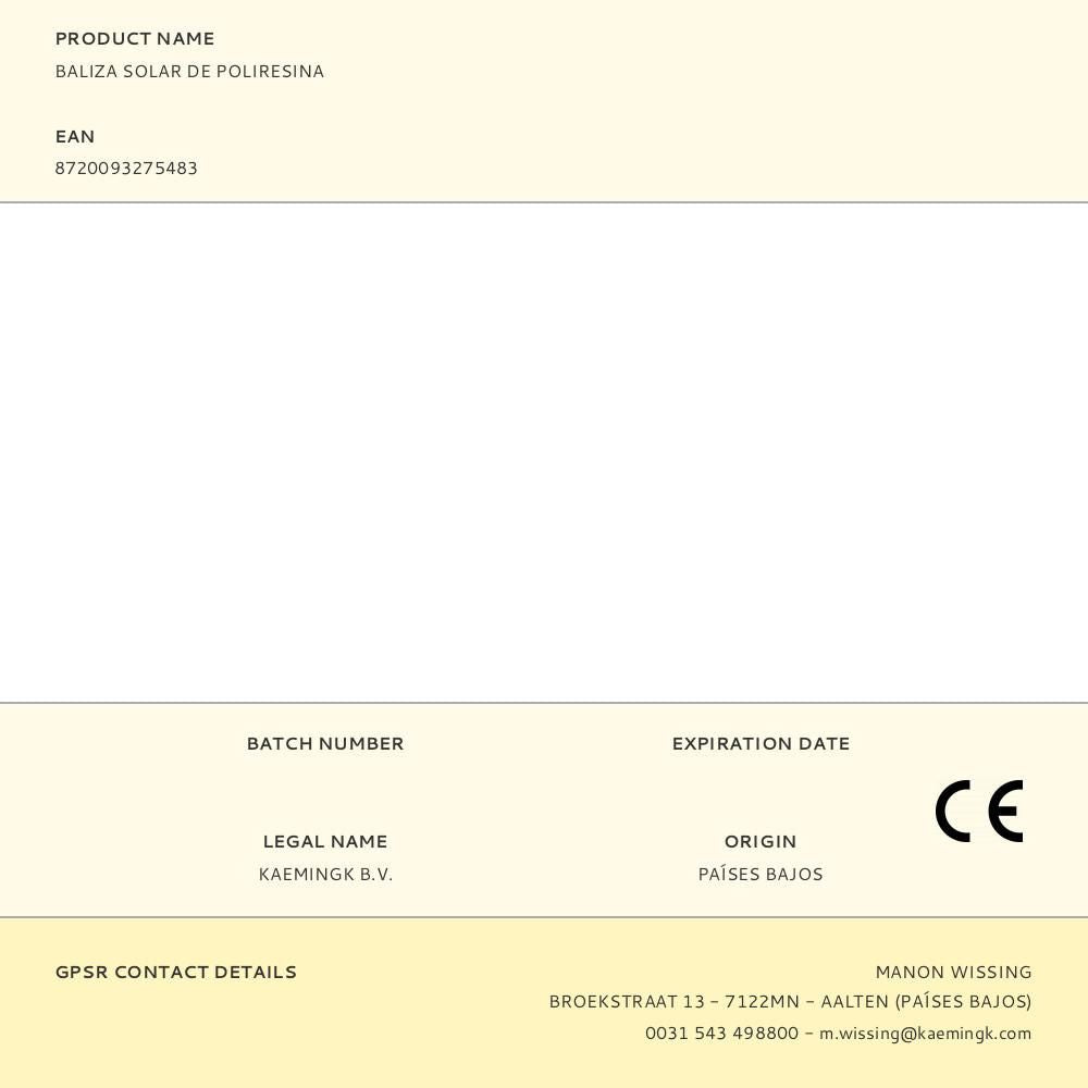 Baliza solar de poliresina