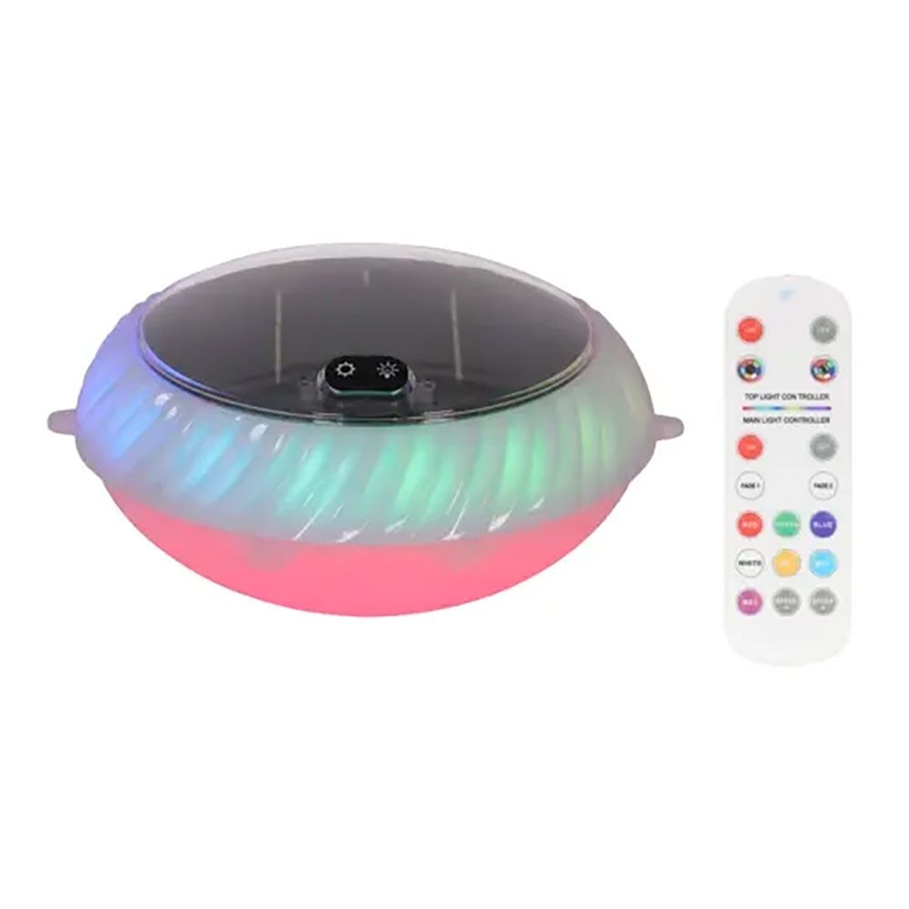 Luz solar flotante, 20 leds, 70 im, ip68, con 10 funciones, ø20 x 10 cm