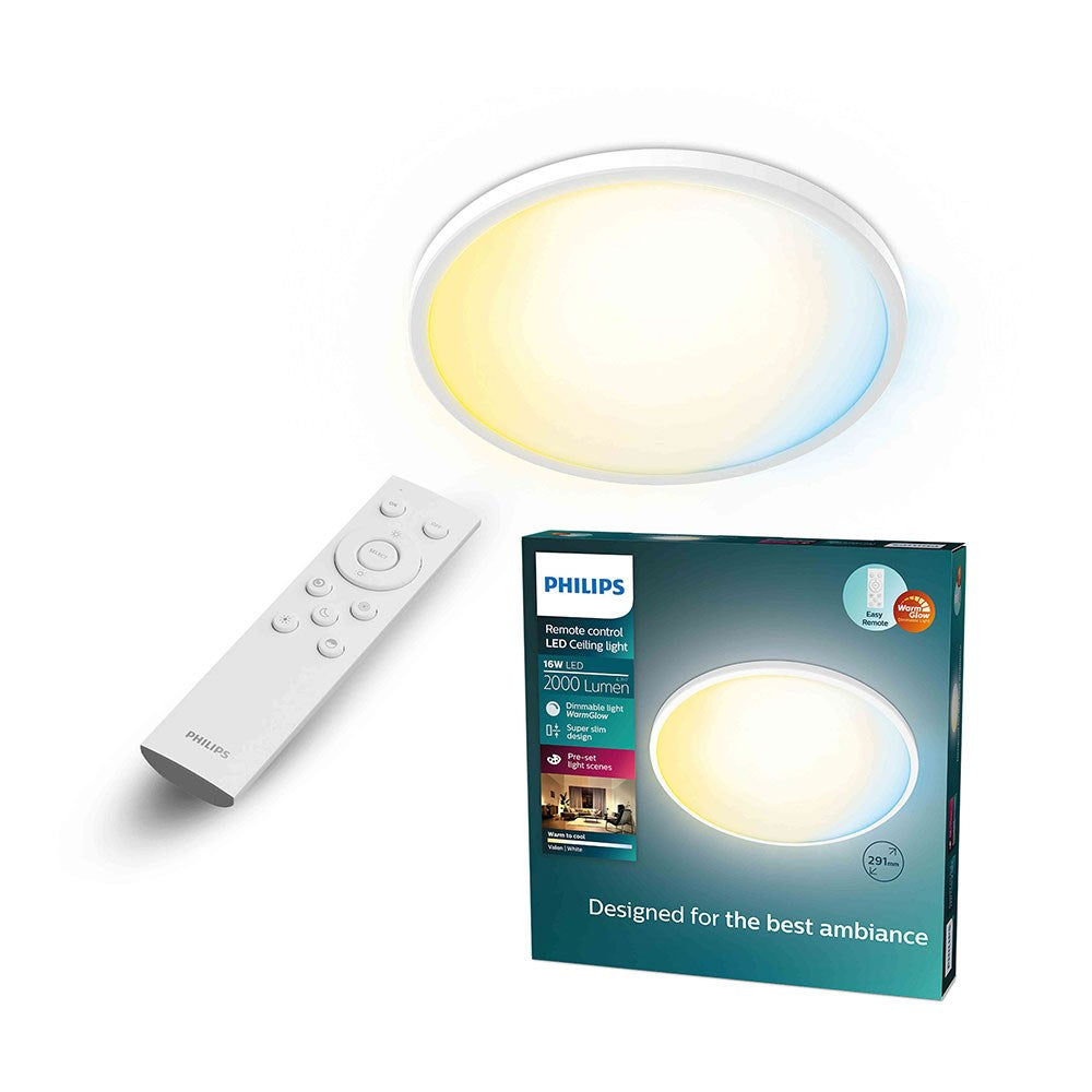 Plafón redondo blanco valen, 16 w, 2000 lm, 2200 - 6500 k, ø291 x 24 mm