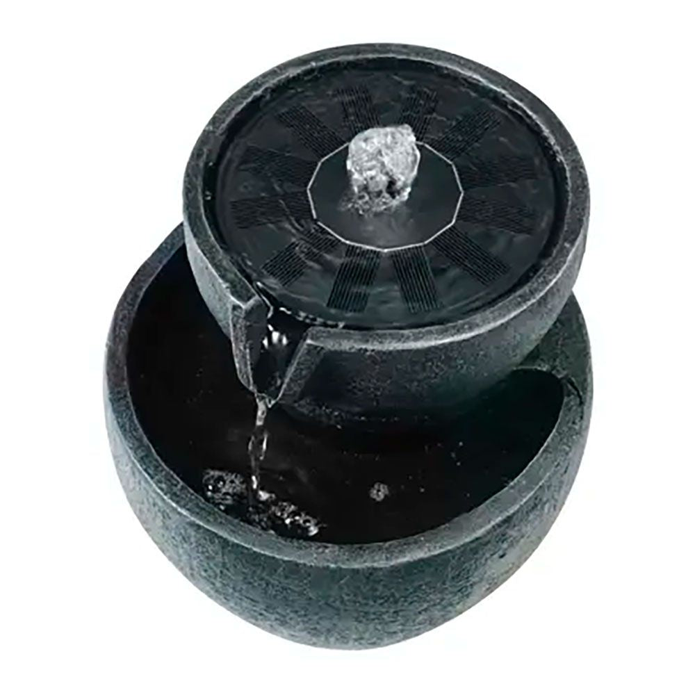 Fuente solar para exterior ip68, de poliresina - ø20 x 20,5 cm