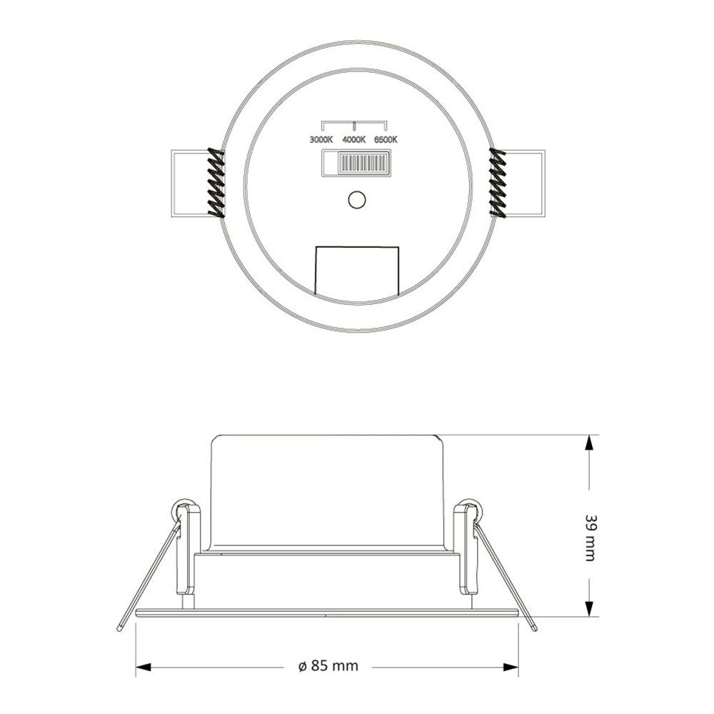 Downlight led, empotrable, redondo, sylt, 7 w, 3cct, 600 lm, color blanco, ø8,5 cm